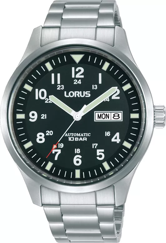 Lorus RL403BX9 Horloge staal zilverkleurig-zwart 42 mm
