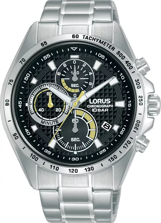 Lorus RM351HX9 Horloge Chronograaf staal zilverkleurig-zwart 44 mm 