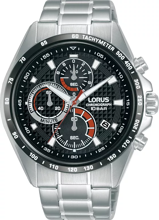 Lorus RM357HX9 Horloge Chronograaf staal zilverkleurig-zwart 44 mm