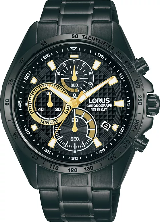 Lorus RM359HX9 Horloge Chronograaf staal zwart 44 mm 