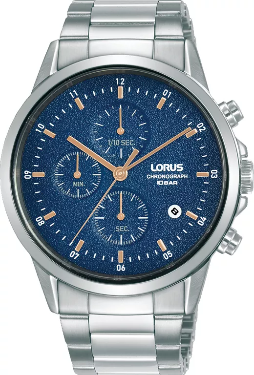 Lorus RM367HX9 Horloge Chronograaf zilverkleurig-blauw 42 mm 