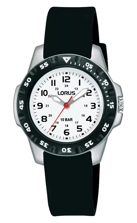 Lorus RRX53HX9 Horloge Yount siliconen zilverkleurig-zwart 29,5 mm 