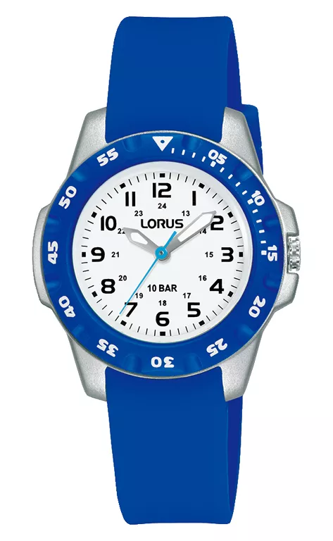 Lorus RRX55HX9 Horloge Young siliconen zilverkleurig-blauw 29,5 mm