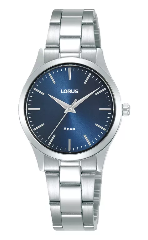 Lorus RRX75HX9 Horloge staal zilverkleurig-blauw 28 mm