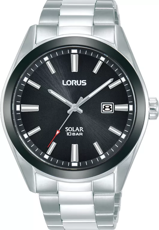 Lorus RX335AX9 Horloge Solar staal zilverkleurig-zwart 42 mm