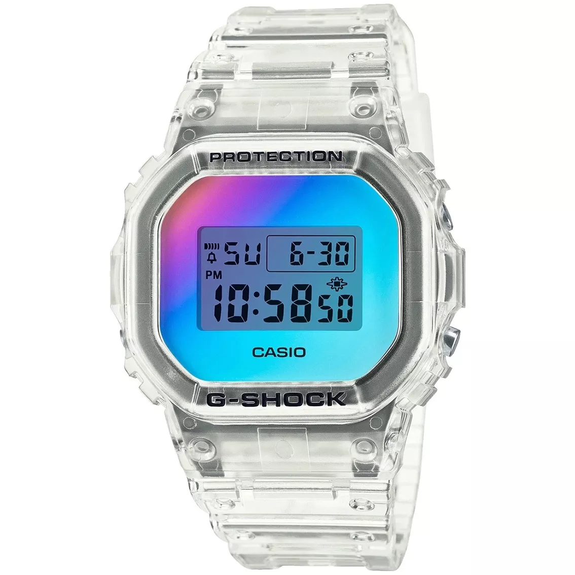 Casio G-Shock DW-5600SRS-7ER horloge transparant  multialarm 43 mm