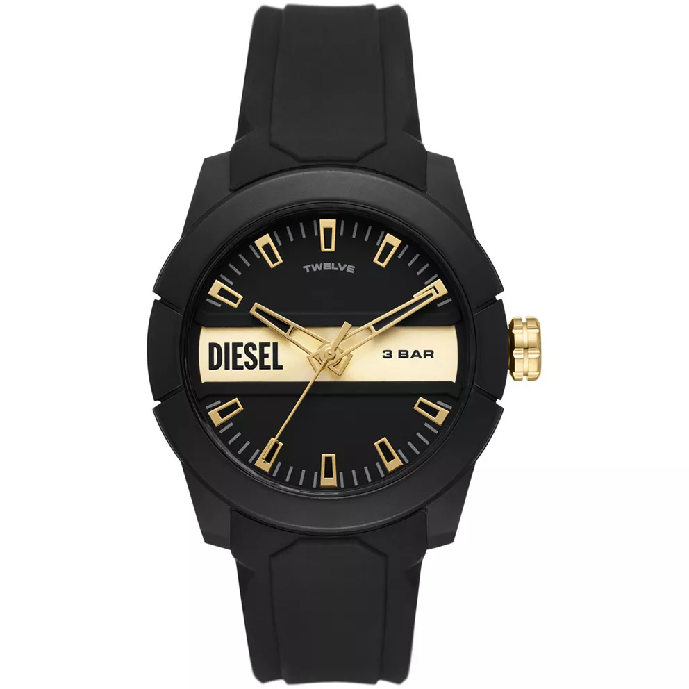 Diesel DZ1997 Horloge Double Up siliconen-nylon zwart 43 mm