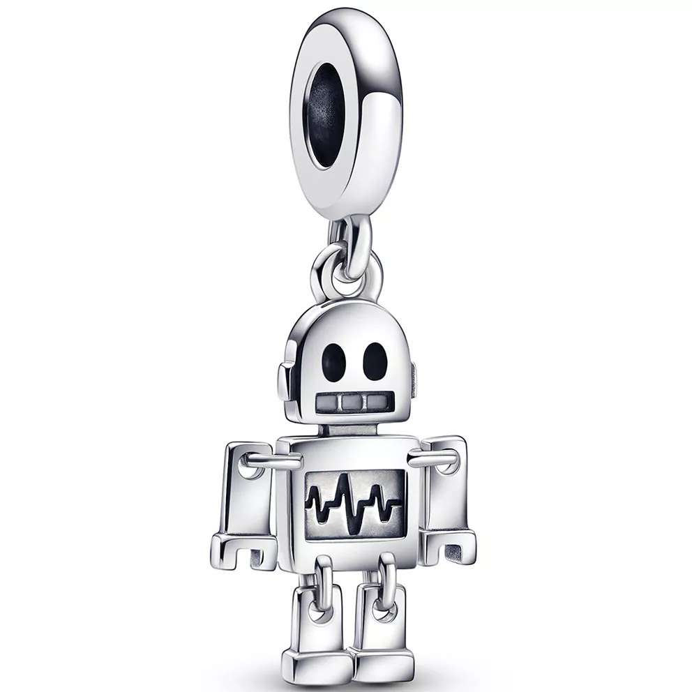 Pandora 792250C01 Hangbedel Bestie Bot Robot zilver-emaille