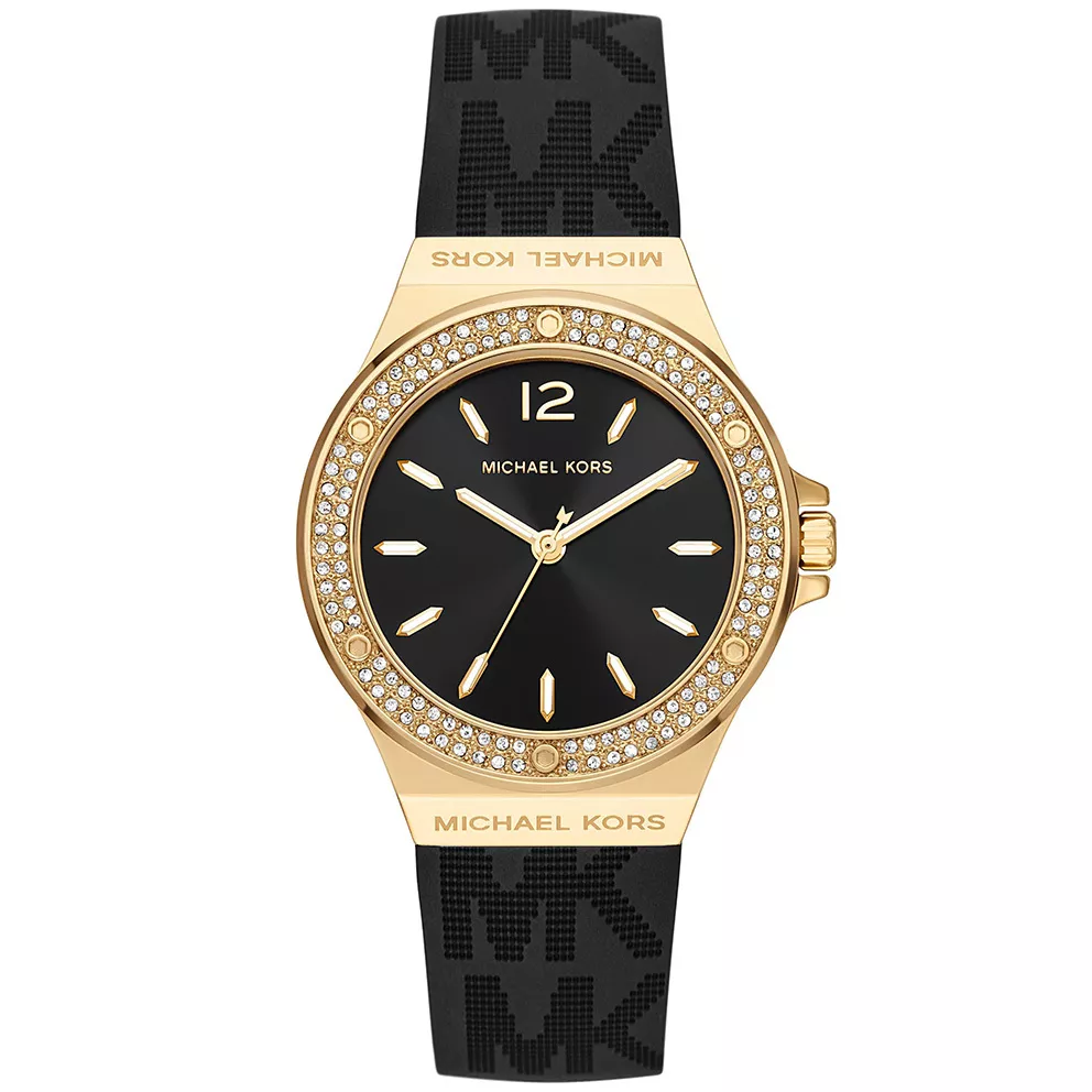 Michael Kors MK7281 Horloge Lennox staal-siliconen goudkleurig-zwart 37 mm