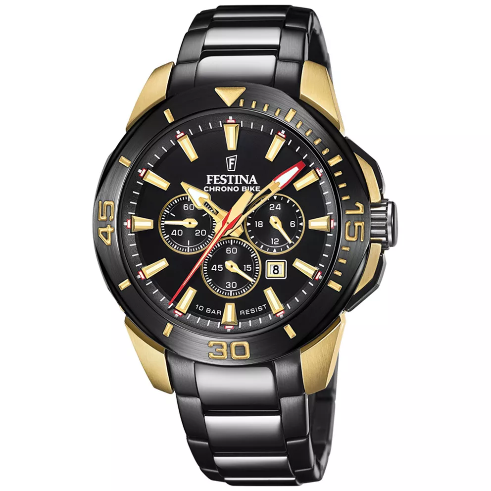 Festina F20644/1 Horloge Special Edition staal zwart-goudkleurig 47 mm