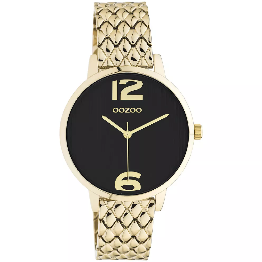 OOZOO C11023 Horloge Timepieces staal goudkleurig-zwart 38 mm