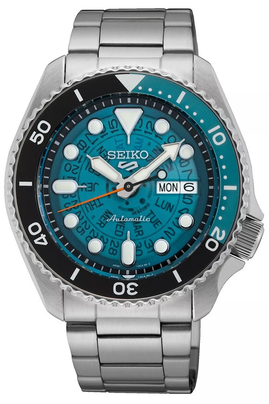 Seiko SRPJ45K1 5 Sports Horloge Automatic staal zilver-blauw 42,5 mm