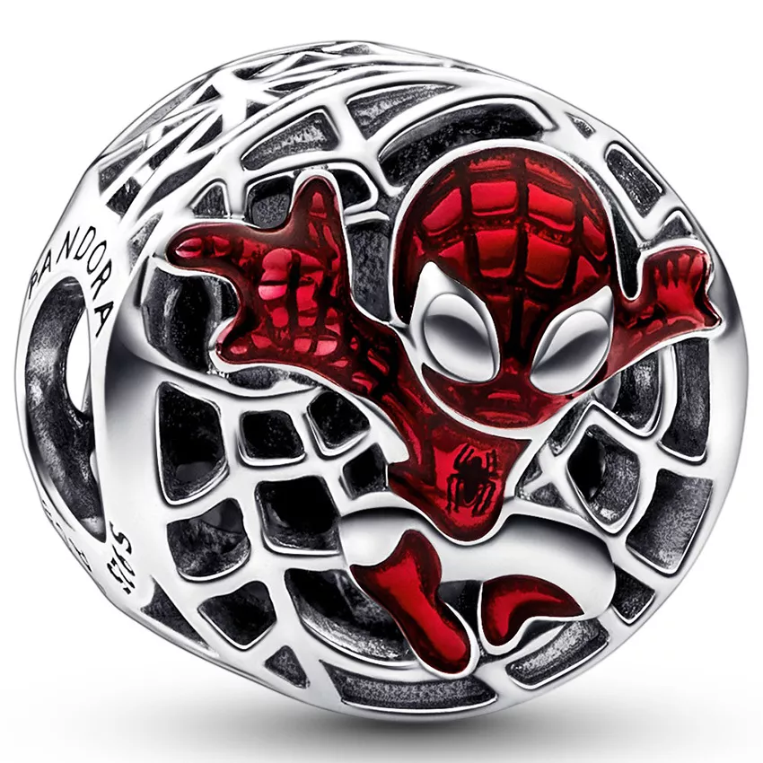 Pandora Marvel 792350C01 Bedel Marvel Spider-Man Soaring City zilver-emaille rood-zwart