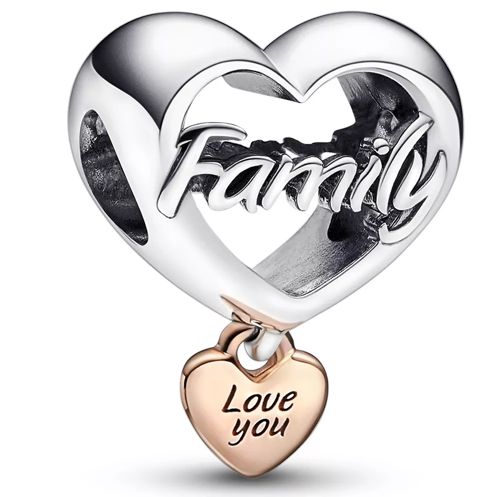 Pandora 782326C00 Hangbedel Love You Family Heart zilver rose-en zilverkleurig