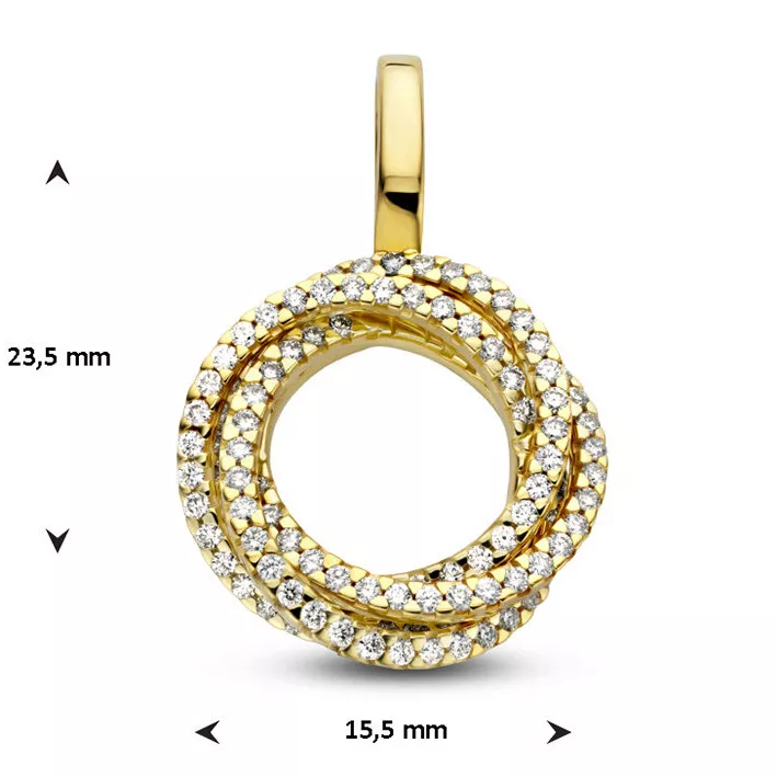 Hanger Fantasie geelgoud-diamant 0,48 ct g vsi 23,5 x 15,5 mm