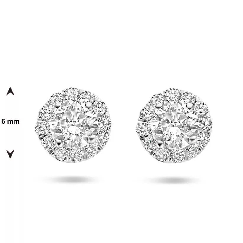 Oorknoppen Halo Made Diamond witgoud 2 x 0,33 ct H si 6 mm