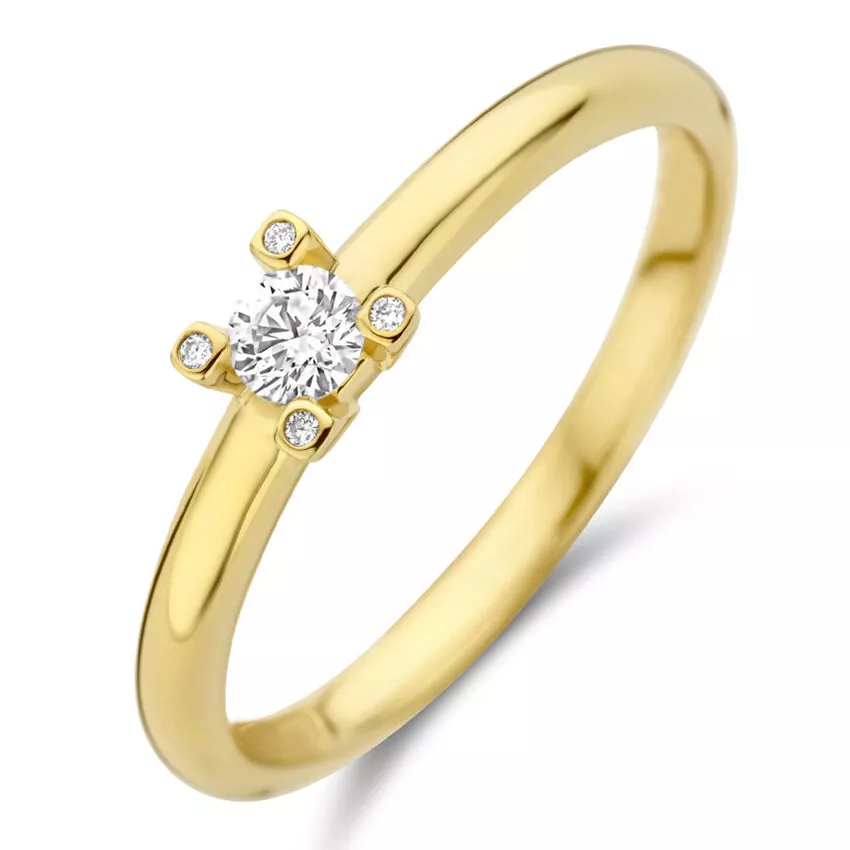 Ring geelgoud-diamant 0,30 ct H si 3 mm