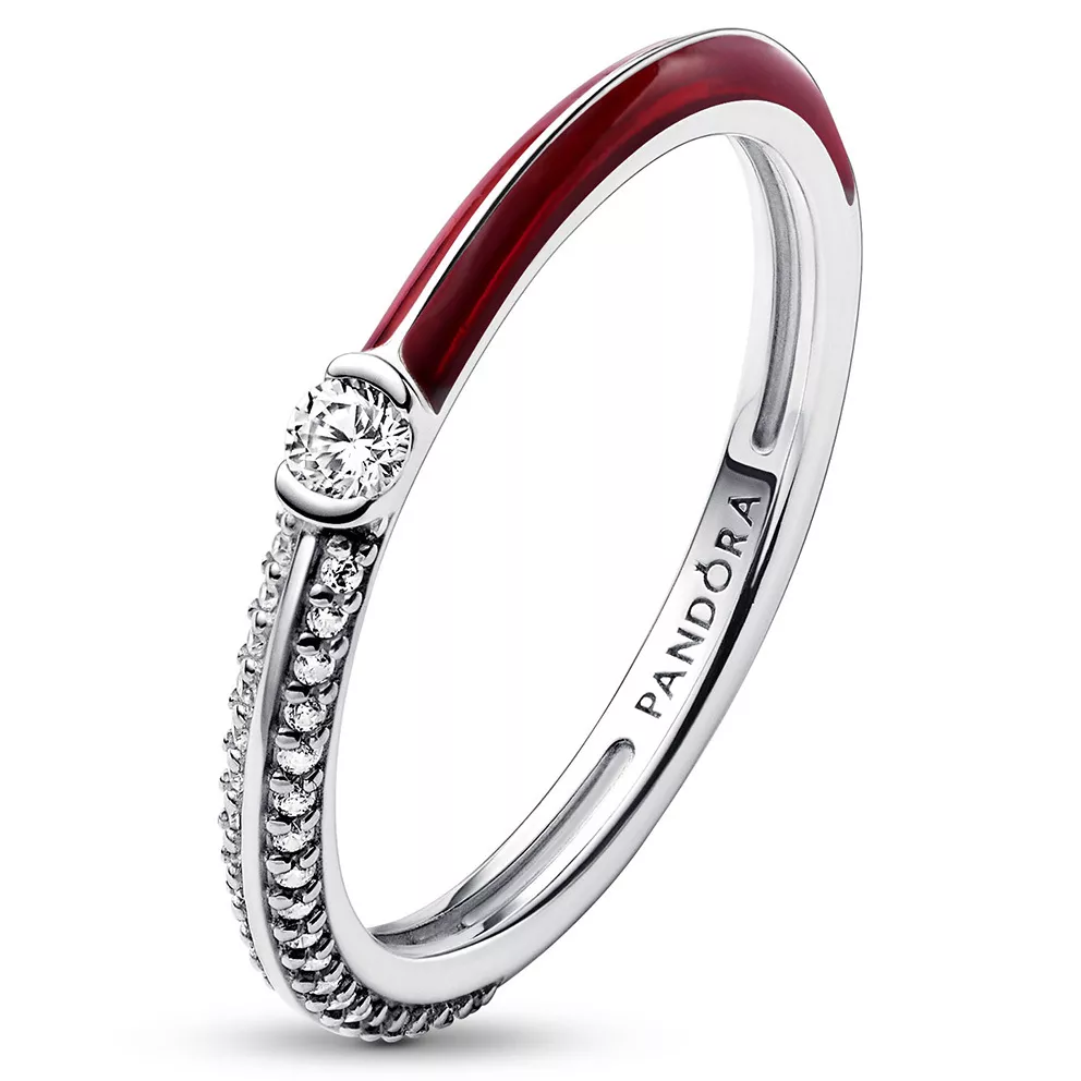 Pandora Me 192528C01 Ring ME Pavé-Red Dual zilver-zirconia-emaille wit-rood