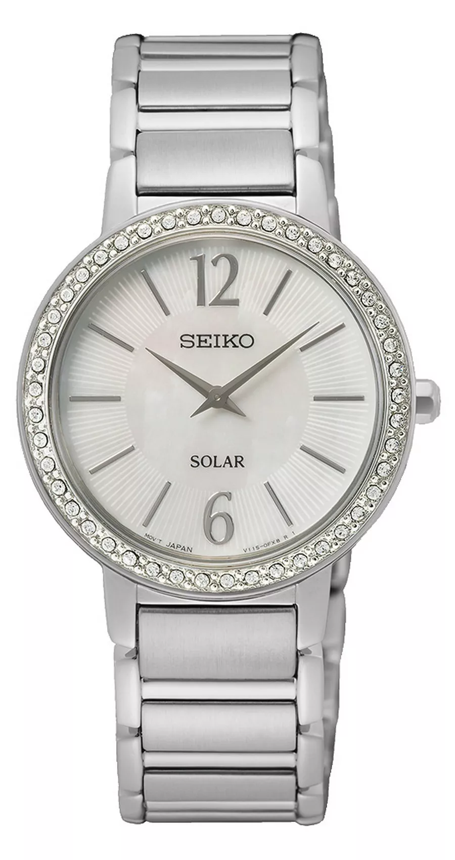 Seiko SUP467P1 Horloge Solar staal zilverkleurig-parelmoer 30,5 mm