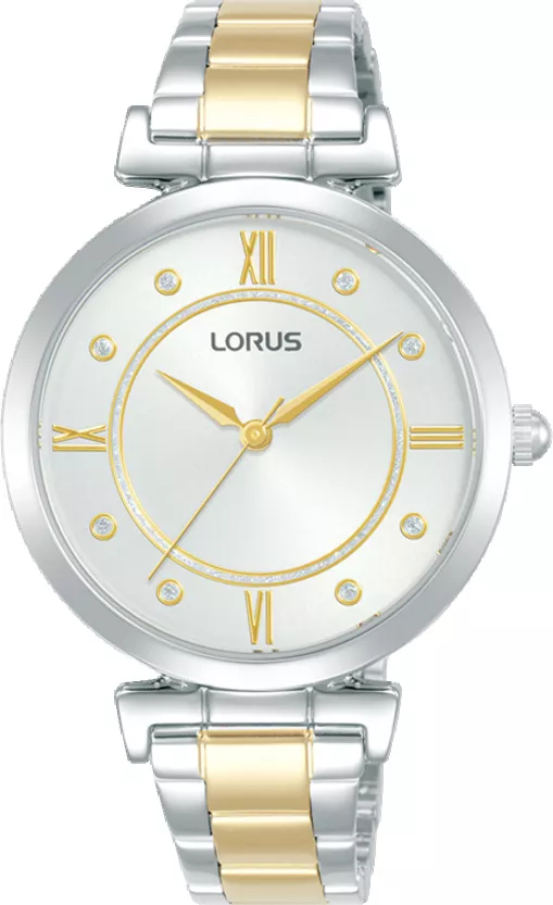Lorus RG295VX9 Horloge staal zilver- en goudkleurig-wit 34 mm