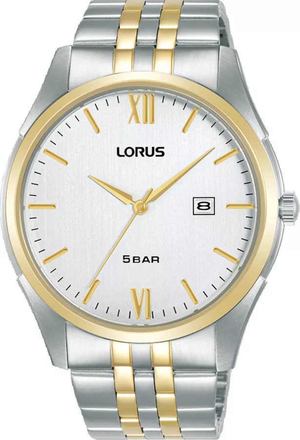 Lorus RH988PX9 Horloge staal zilver-en goudkleurig-wit 42 mm