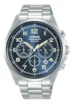 Lorus RT305KX9 Horloge Chronograaf zilverkleurig-blauw 43 mm