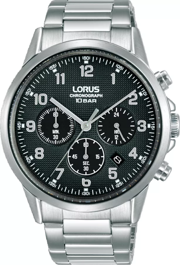 Lorus RT313KX9 Horloge Chronograaf zilverkleurig-zwart 42 mm