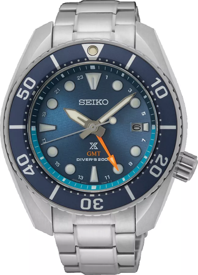 Seiko SFK001J1 Horloge Prospex Solar staal zilverkleurig-blauw 45 mm