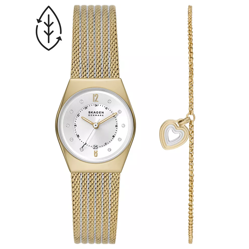 Skagen SKW1156SET Horloge + Armband Grenen Lille Box Set goud-en zilverkleurig 26 mm