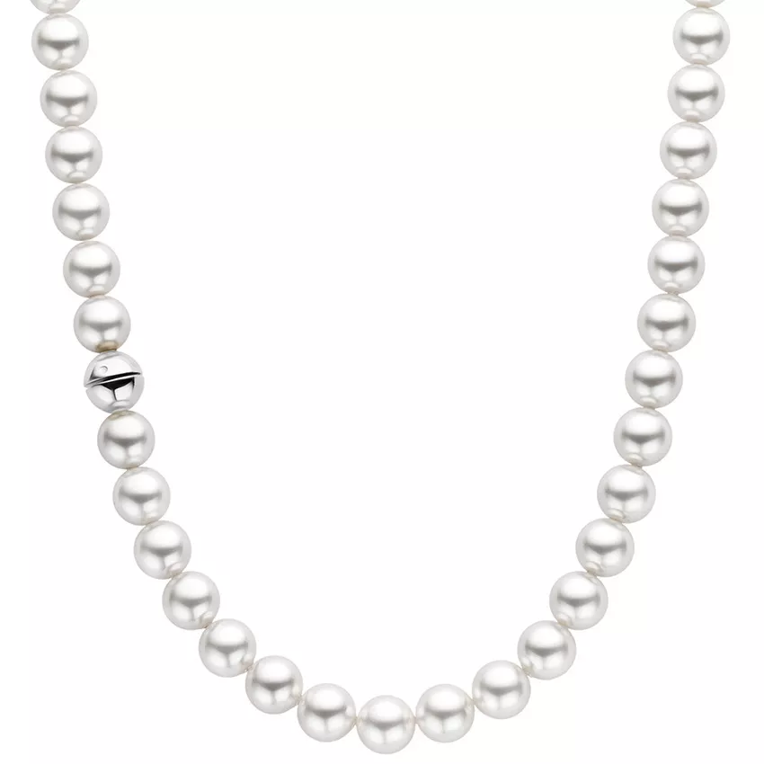 TI SENTO-Milano 34016PW Ketting Beads zilver-zoetwaterparel zilverkleurig-wit 8 mm 44 cm