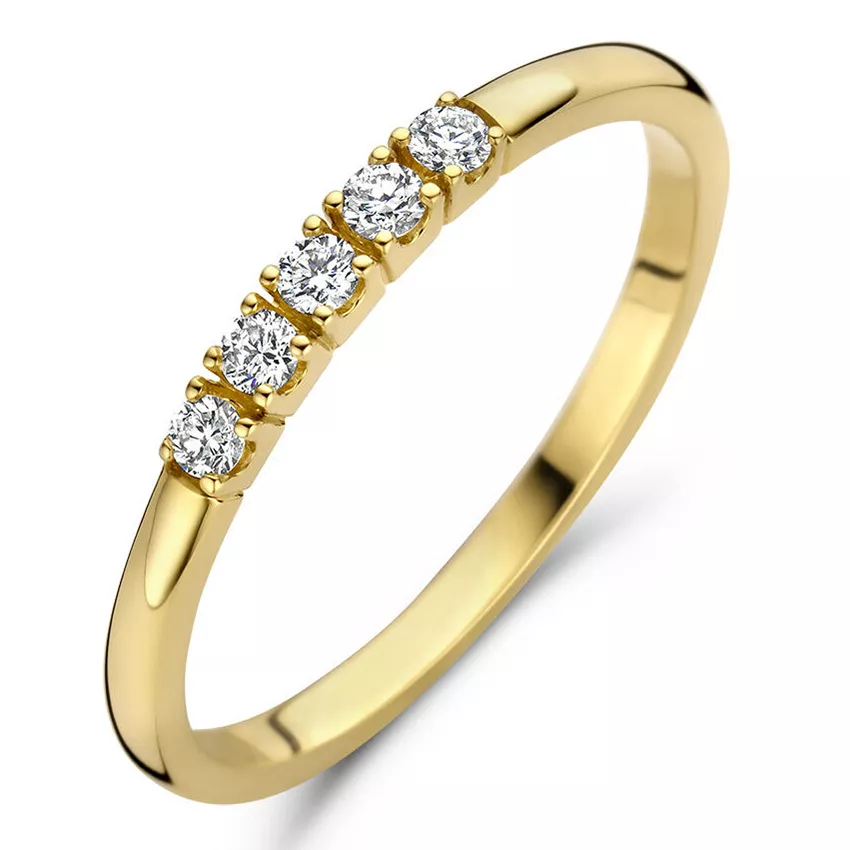 Ring Memoire geelgoud-diamant 0.15ct H si 2 mm