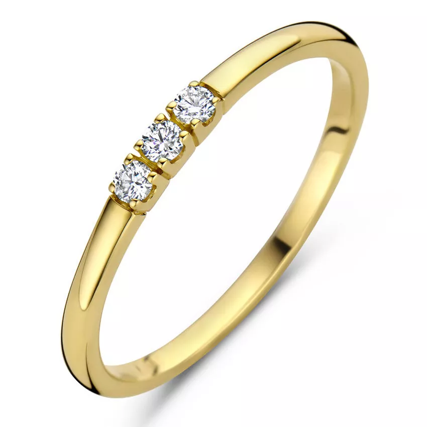 Ring Memoire geelgoud-diamant 0.09 ct H si  2 mm