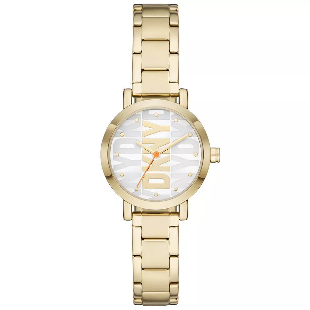 DKNY NY6647 Horloge Soho staal goudkleurig-wit 28 mm