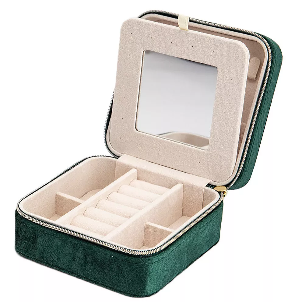 Sieradenbox groen-goudkleurig 50 x 115 x 115 mm