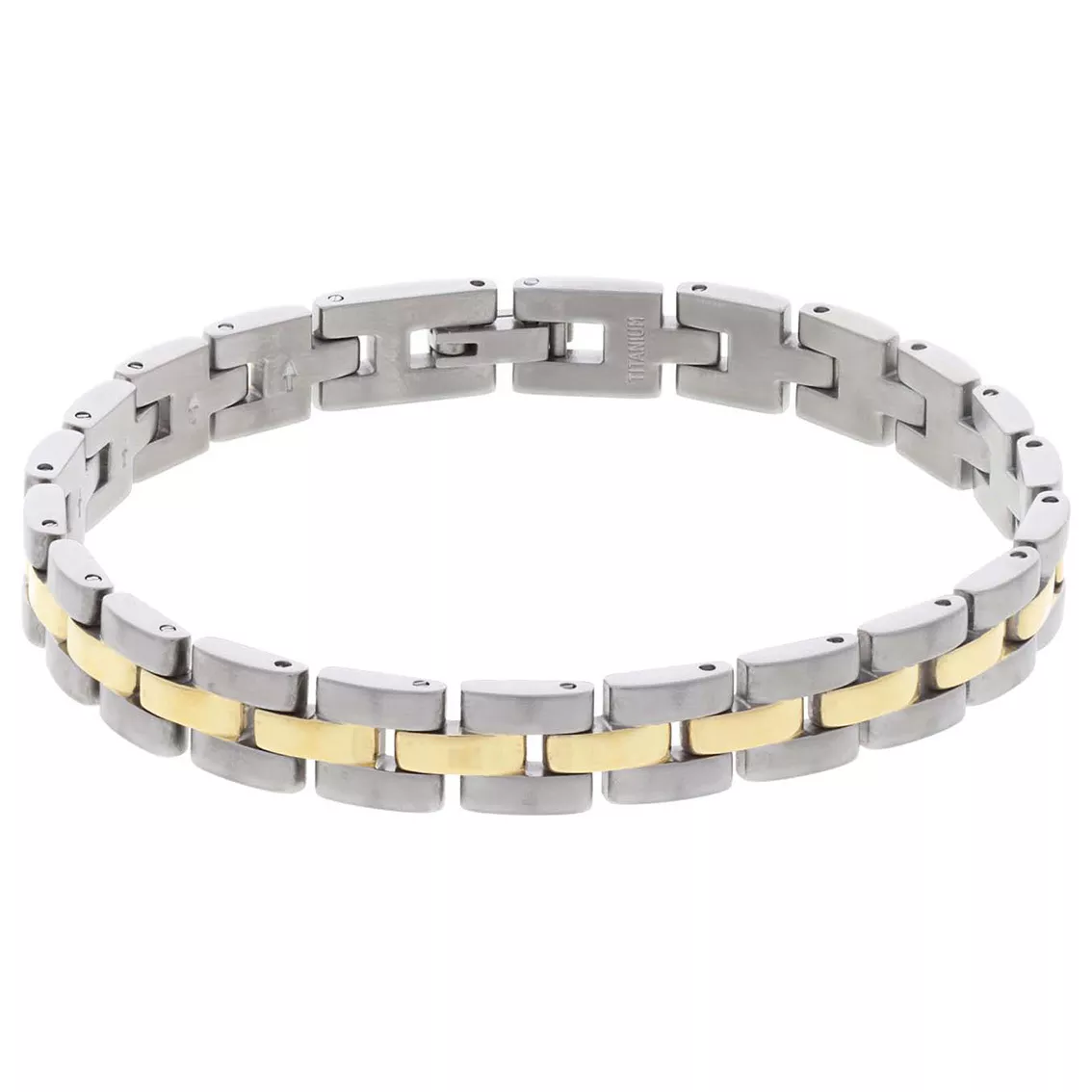 Boccia 03046-02 Armband titanium zilver- en goudkleurig 20 cm
