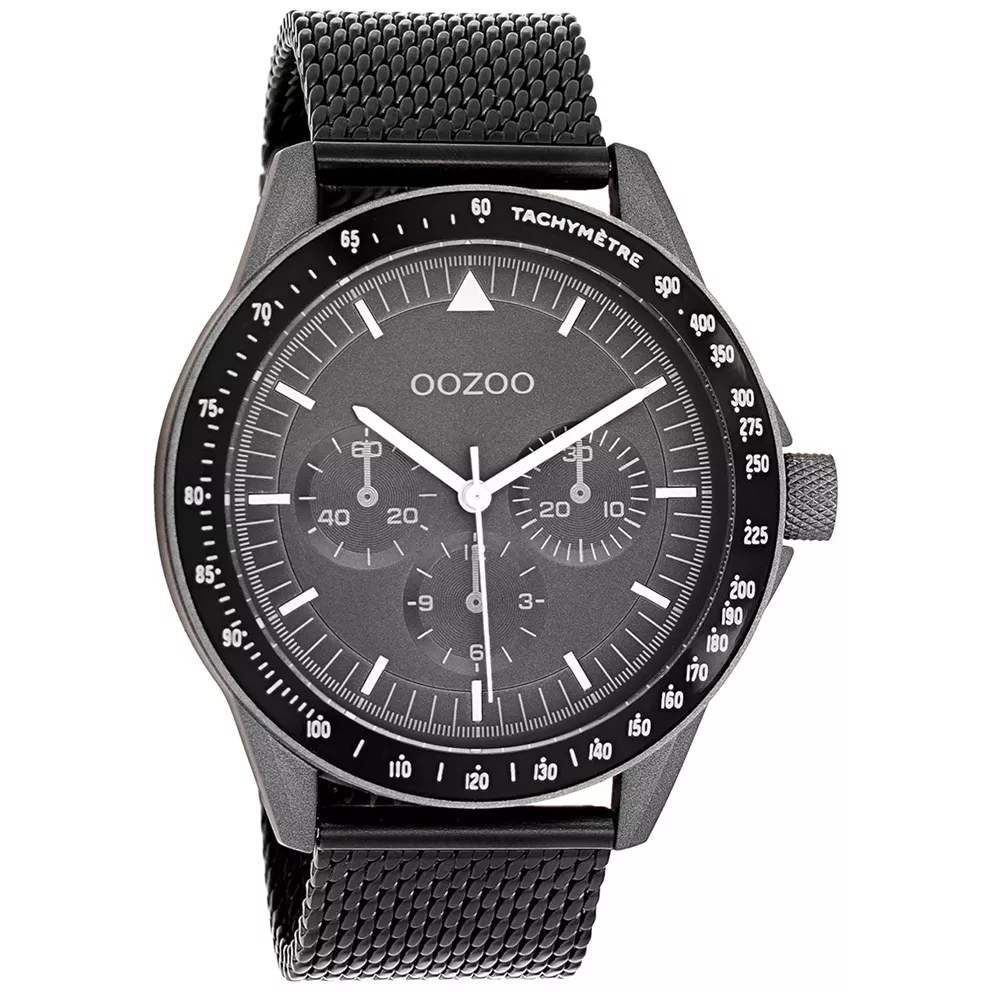 OOZOO C11114 Horloge Timepieces staal zwart-grijs 45 mm