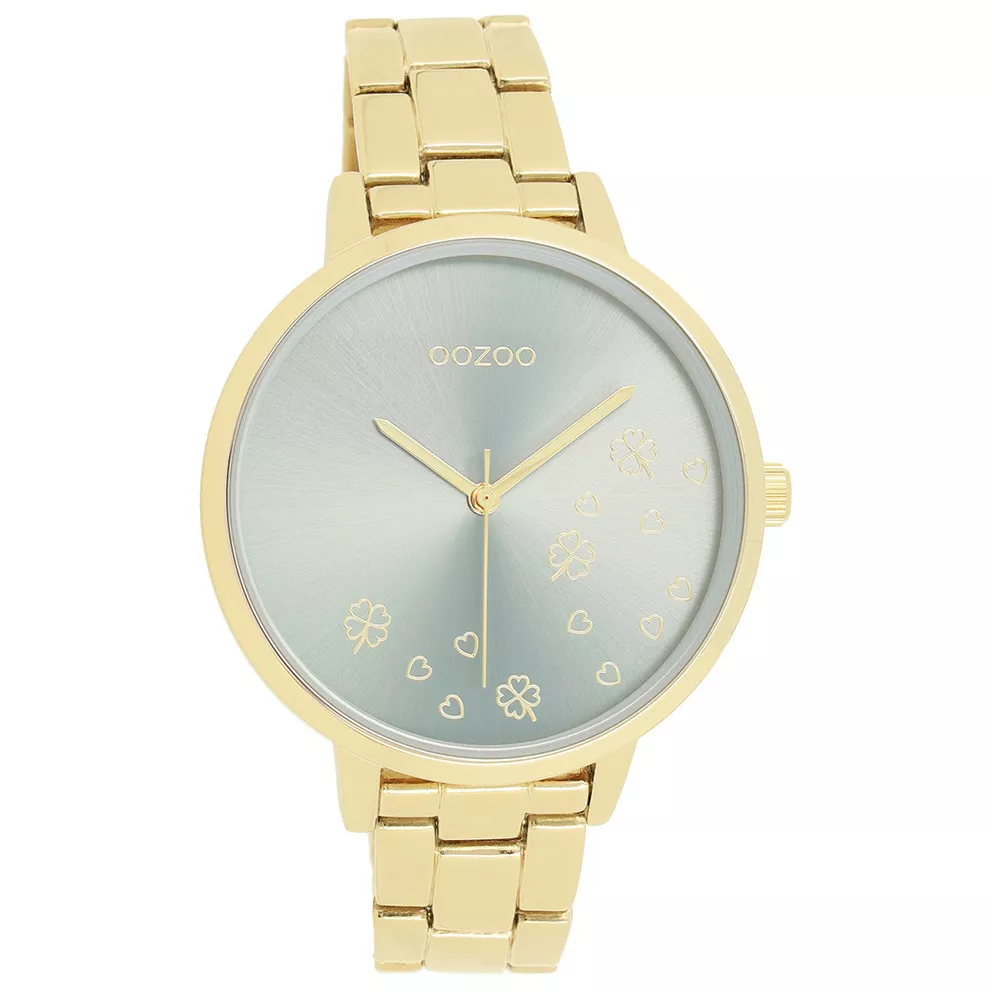 OOZOO C11123 Horloge Timepieces staal goudkleurig-groen 42 mm