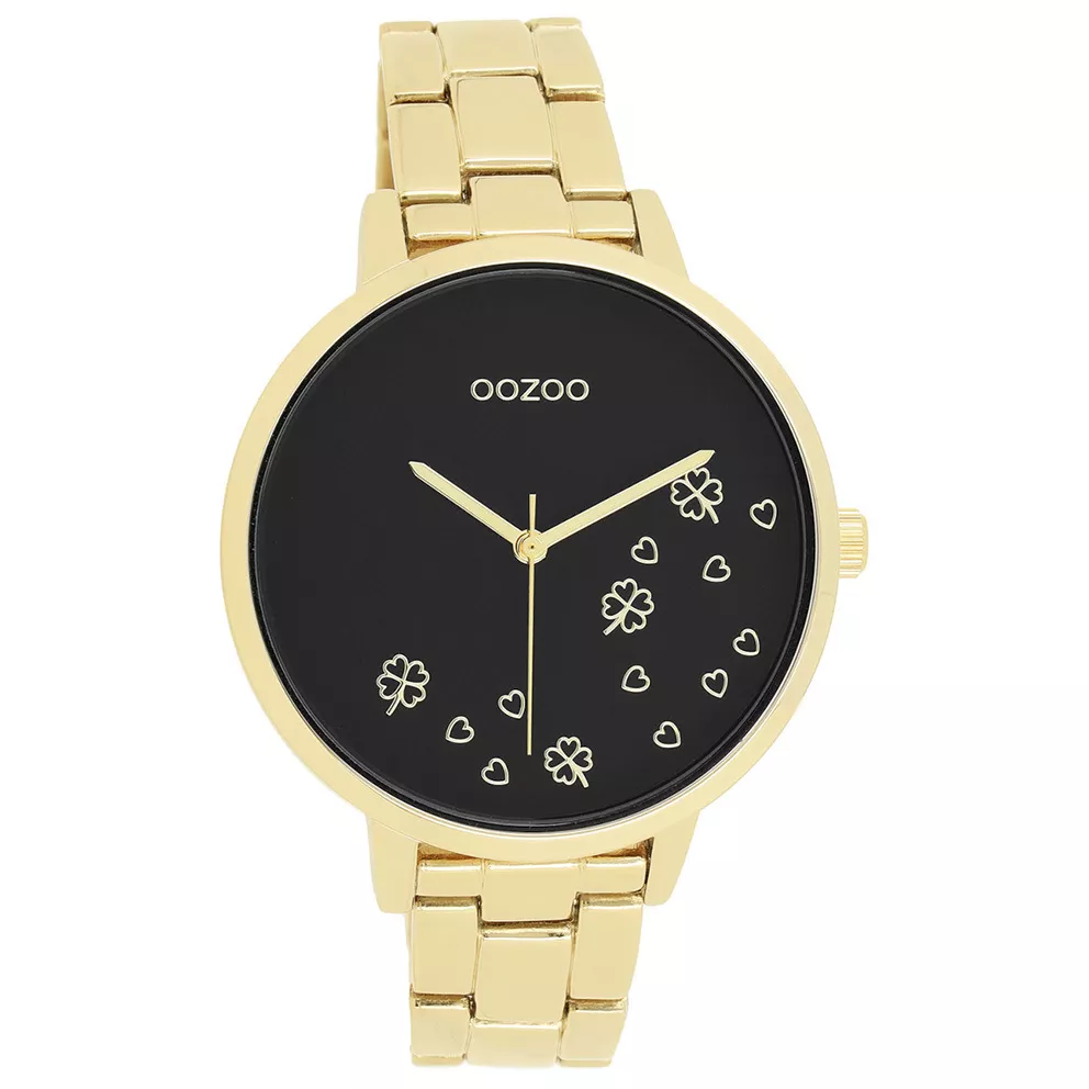 OOZOO C11124 Horloge Timepieces staal goudkleurig-zwart 42 mm