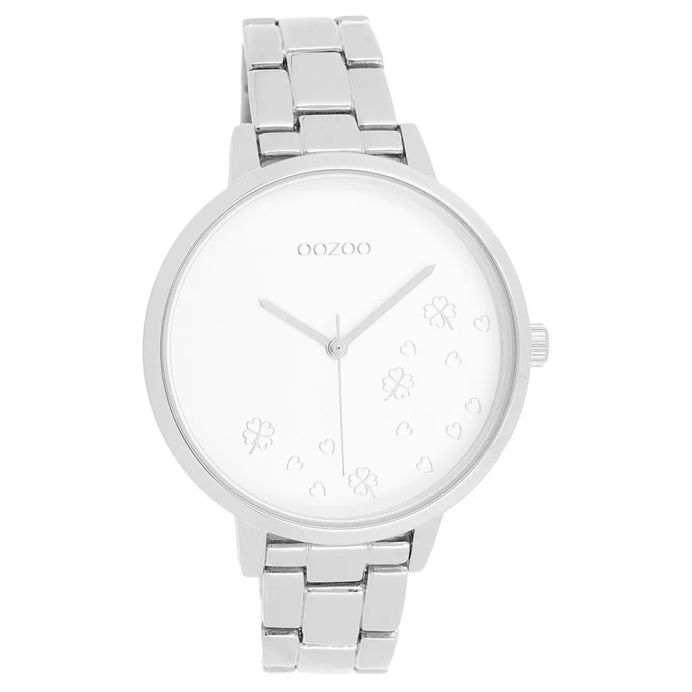 OOZOO C11120 Horloge Timepieces staal zilverkleurig-wit 42 mm