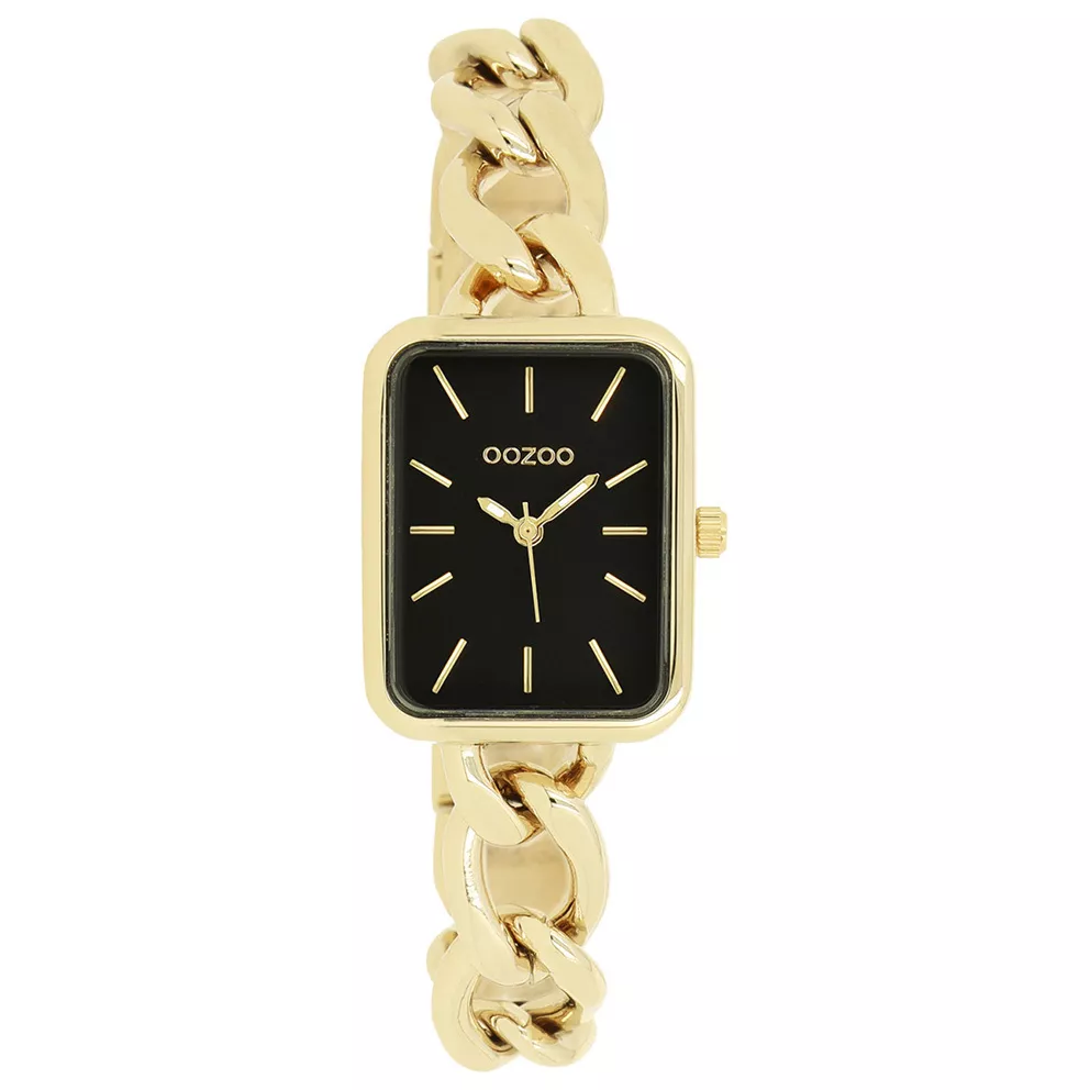 OOZOO C11133 Horloge Timepieces staal goudkleurig-zwart 22,5 x 28,5 mm