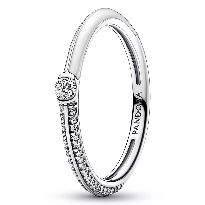 Pandora Me 192528C02 Ring Pavé & White Dual zilver-emaille-zirconia wit