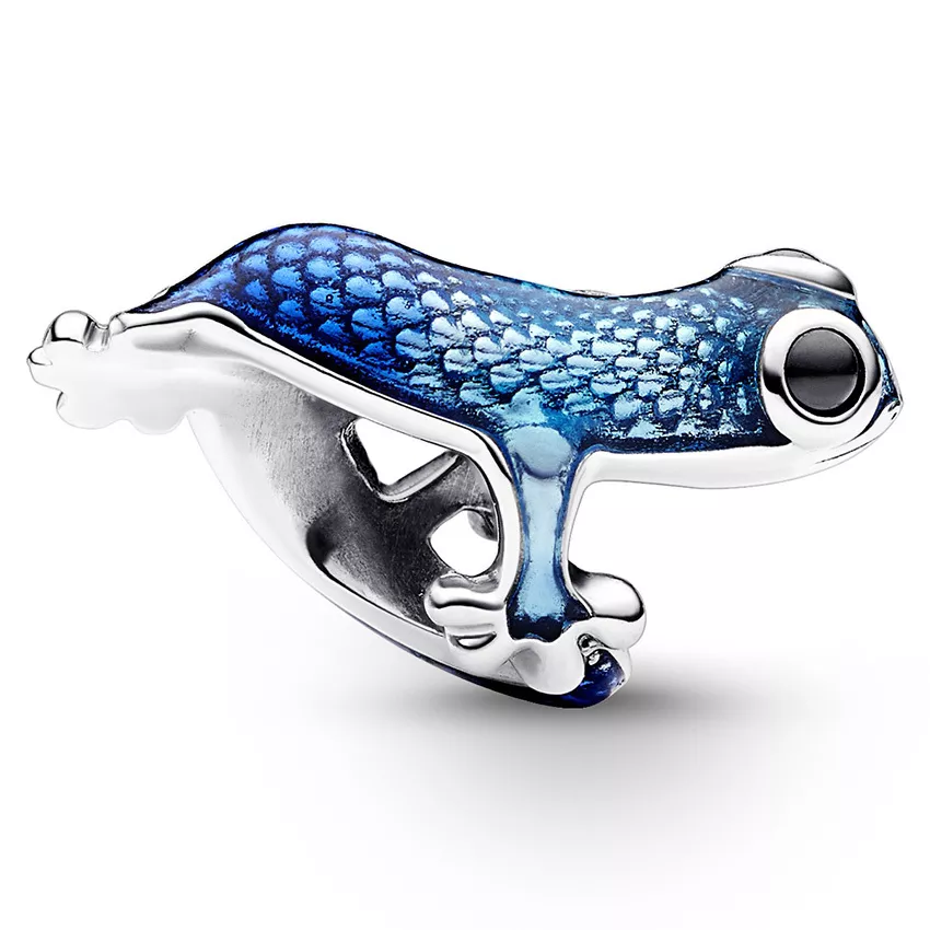 Pandora 792701C01 Bedel Metallic Blue Gecko zilver-emaille-kristal blauw