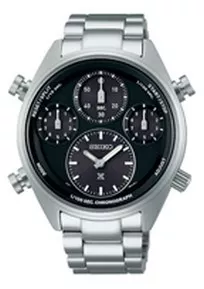 Seiko SFJ003P1 Prospex Horloge Solar Chronograaf staal zilverkleurig-zwart 42mm