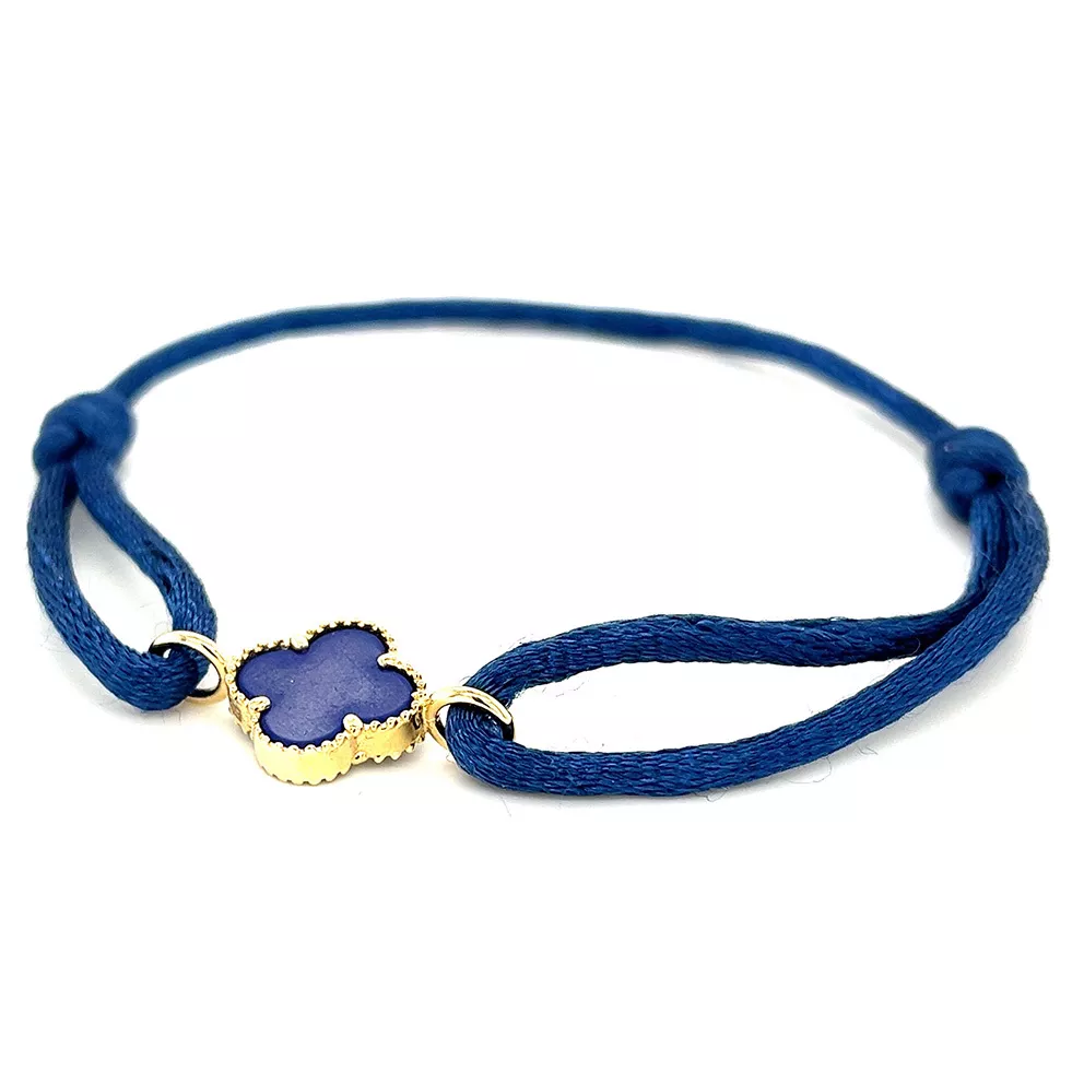 Slate SLA0020 Armband Lucky Charm satijn-goud lapis lazuli blauw
