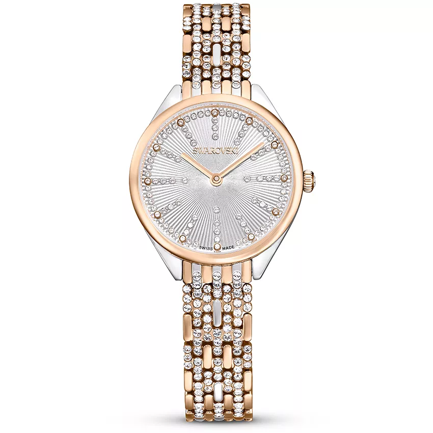 Swarovski 5649987 Horloge Attract rose- en zilverkleurig-wit 30 mm