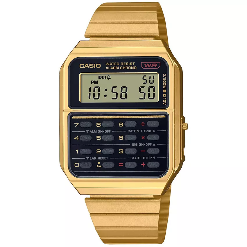 Casio CA-500WEG-1AEF Retro Horloge Calculator 43 x 34 mm