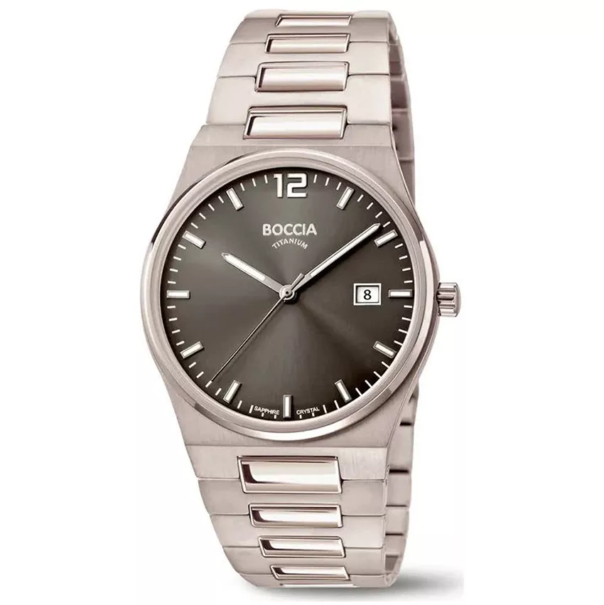 Boccia 3661-02 Horloge titanium zilverkleurig-grijs 39 mm