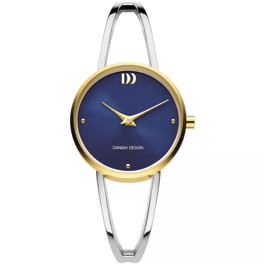 Danish Design IV73Q1230 Horloge Chloe staal goud-en zilverkleurig-blauw 27 mm
