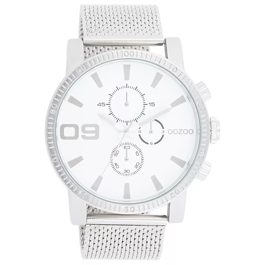 OOZOO C11213 Horloge Timepieces staal zilverkleurig-wit 48 mm