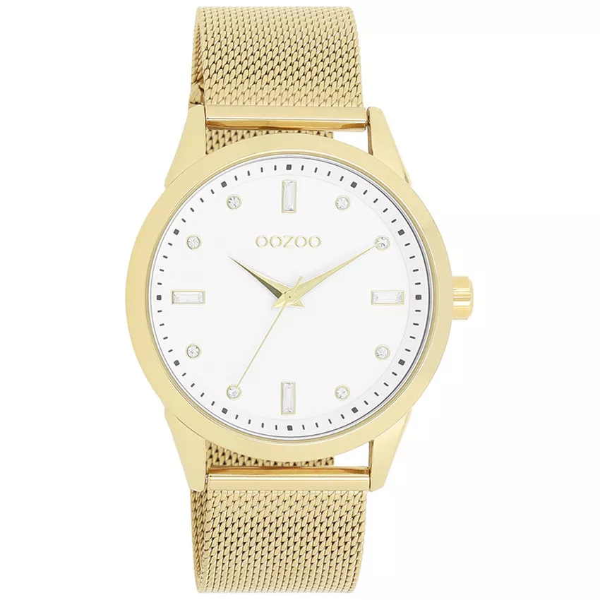OOZOO C11282 Horloge Timepieces staal goudkleurig-wit 40 mm
